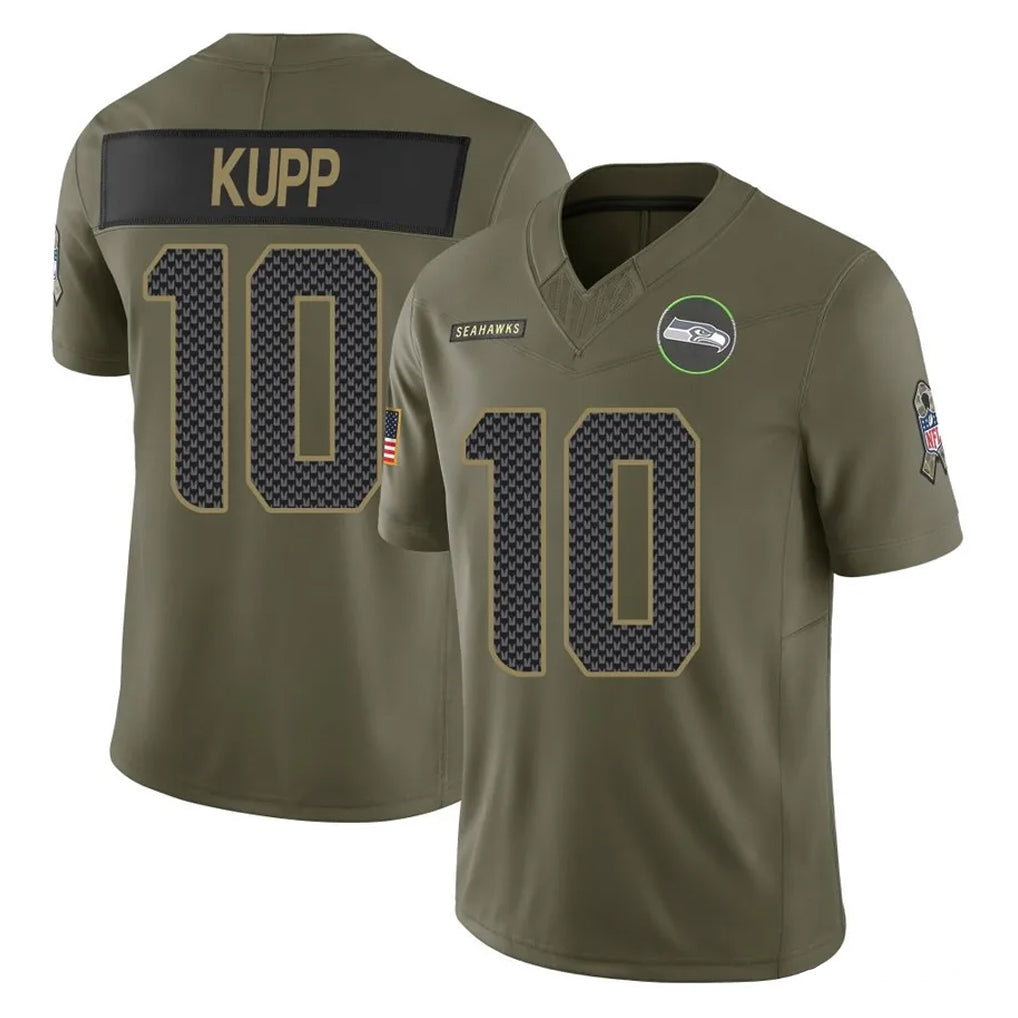 S.Seahawks #10 Cooper Kupp Player Olive 2025 Salute To Service Limited Home Game PETTCS Stitched Jerseys