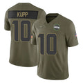 S.Seahawks #10 Cooper Kupp Player Olive 2025 Salute To Service Limited Home Game PETTCS Stitched Jerseys