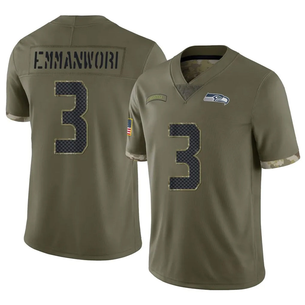 S.Seahawks #3 Nick Emmanwori Player Olive Limited Salute To Service Home Game PETTCS Stitched Jerseys