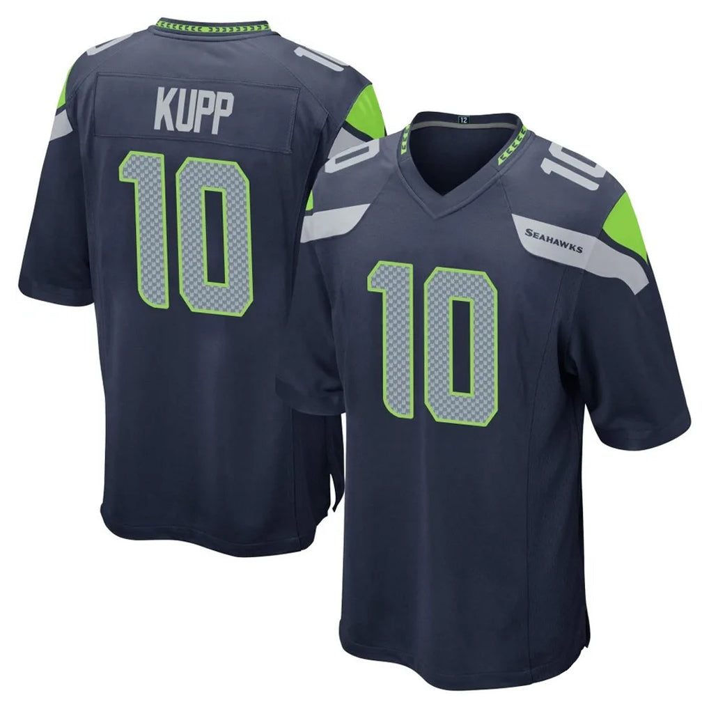 S.Seahawks #10 Cooper Kupp Player Navy Home Game PETTCS Stitched Jerseys