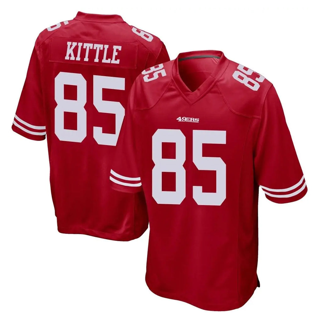 SF.49ers #85 George Kittle Player Red Home Game PETTCS Stitched Jerseys
