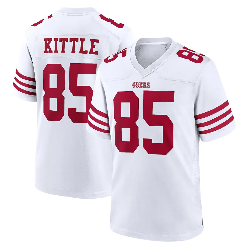 SF.49ers #85 George Kittle Player White Game Home PETTCS Stitched Jerseys