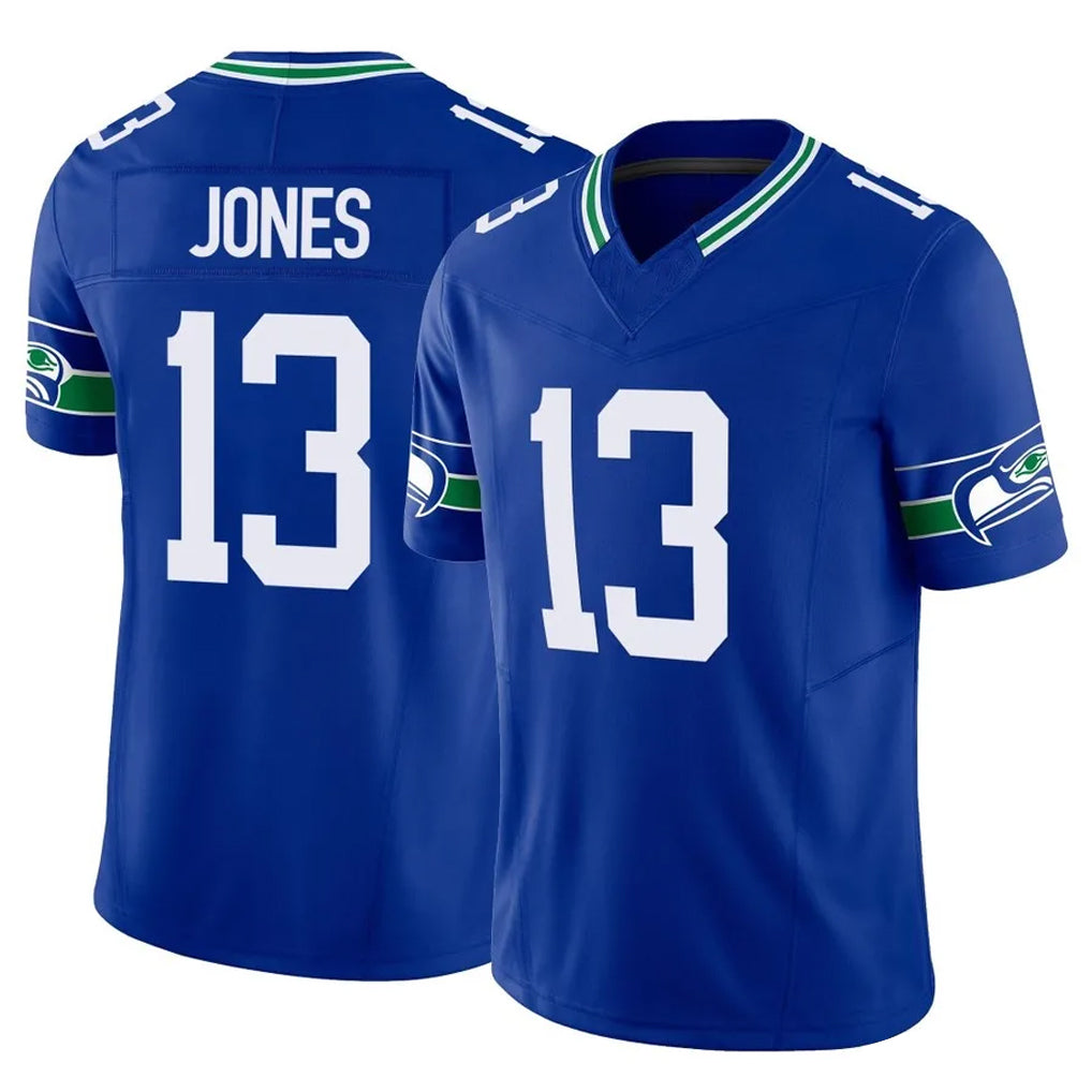 S.Seahawks #13 Ernest Jones IV Player Royal Limited Throwback Vapor F.U.S.E. Home Game PETTCS Stitched Jerseys