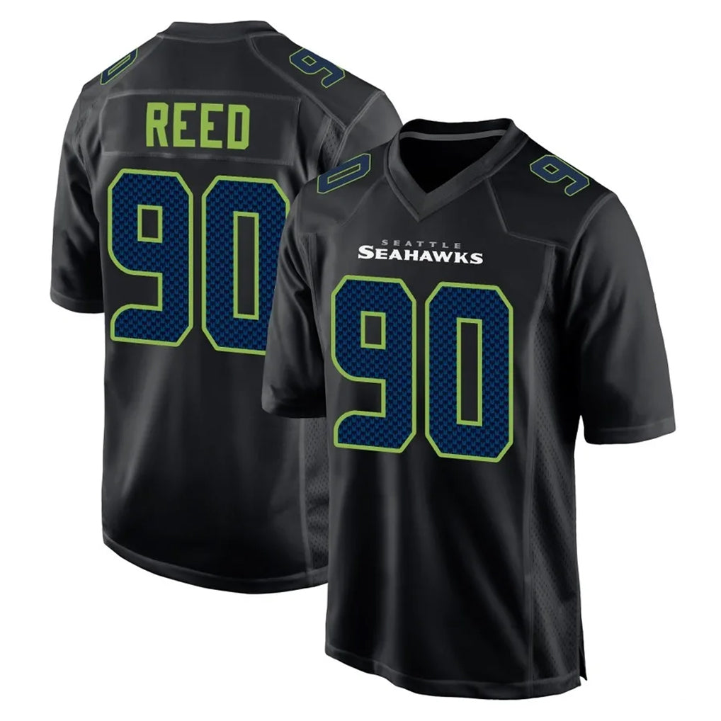 S.Seahawks #90 Jarran Reed Player Black Limited Fashion Home Game PETTCS Stitched Jerseys