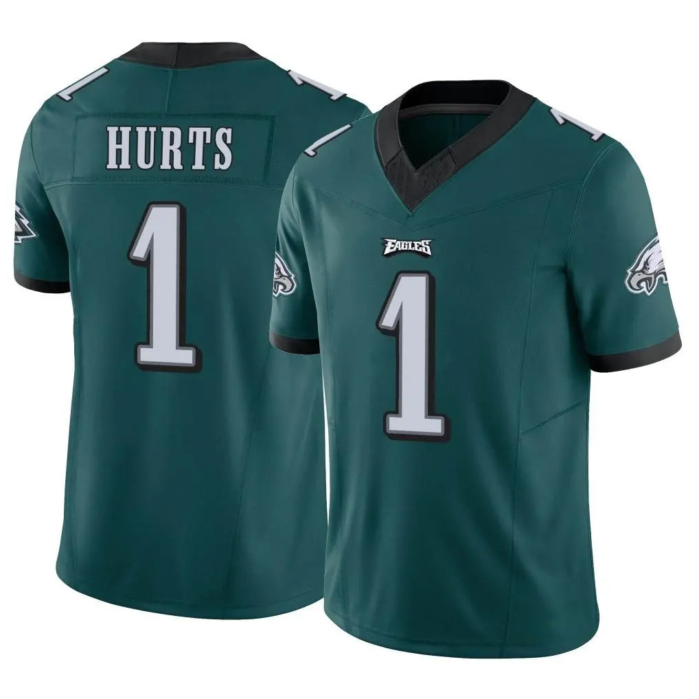 P.Eagles #1 Jalen Hurts Player Team Color Green Limited Vapor F.U.S.E. Home Game PETTCS Stitched Jerseys