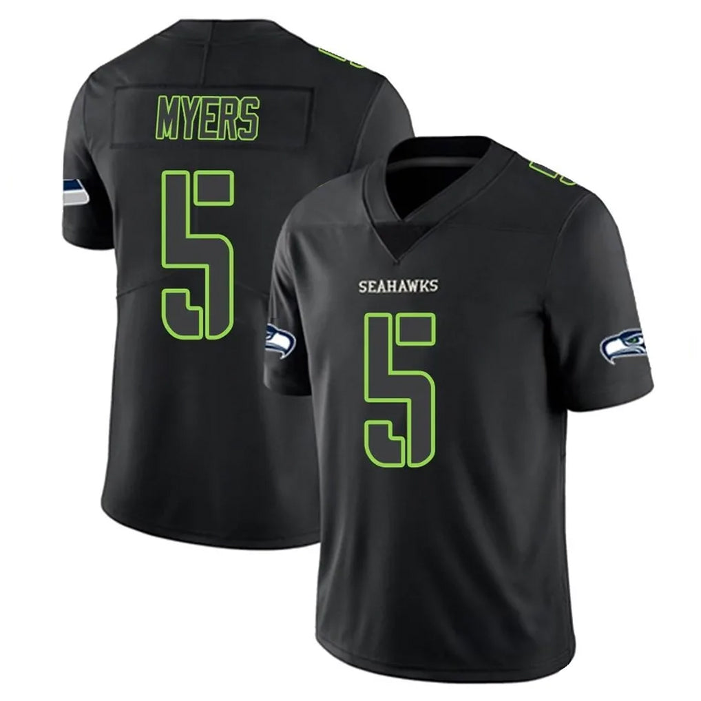 S.Seahawks #5 Jason Myers Player Black Impact Limited Home Game PETTCS Stitched Jerseys