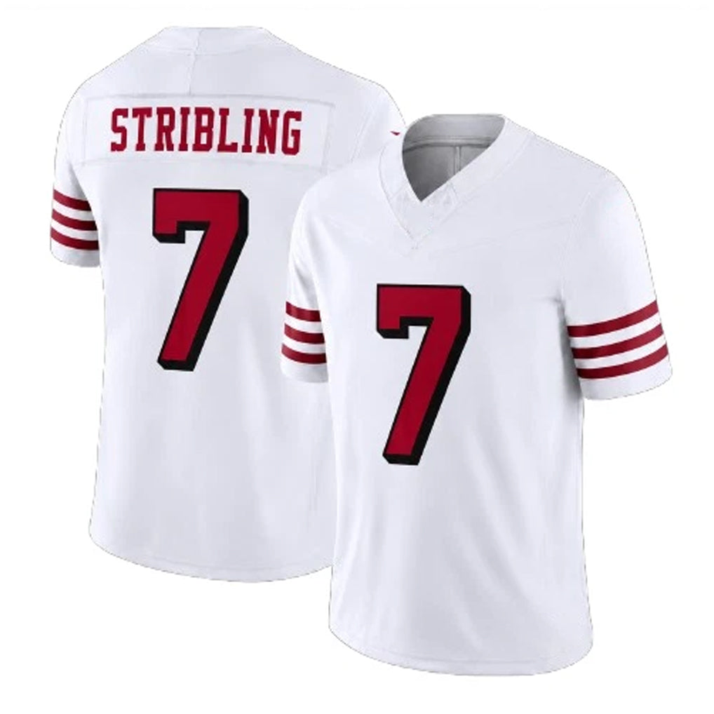 SF.49ers #7 De'Zhaun Stribling Player White Limited Alternate Vapor F.U.S.E. Home Game PETTCS Stitched Jerseys
