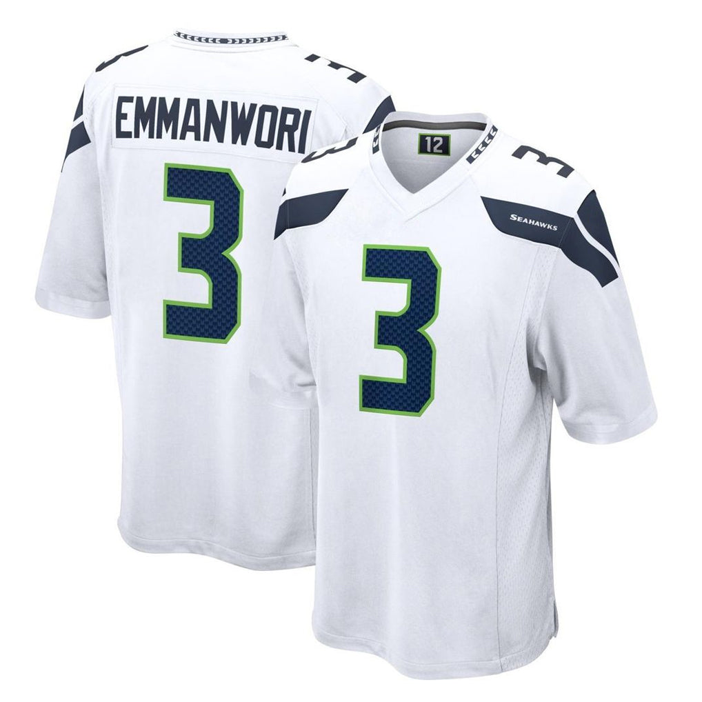 S.Seahawks #3 Nick Emmanwori Player White Home Game PETTCS Stitched Jerseys