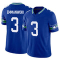 S.Seahawks #3 Nick Emmanwori Player Royal Limited Throwback Vapor F.U.S.E. Home Game PETTCS Stitched Jerseys