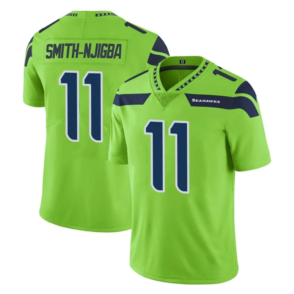S.Seahawks #11 Jaxon Smith-Njigba Player Green Limited Color Rush Home Game PETTCS Stitched Jerseys