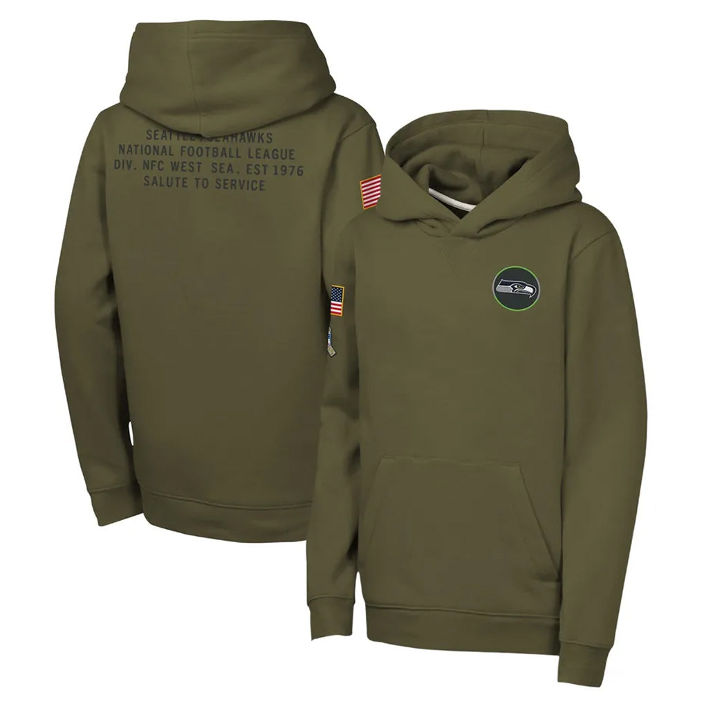 S.Seahawks ## Seahawks Blank Player Olive Salute to Service Pullover Hoodies Limited PETTCS Stitched Jerseys