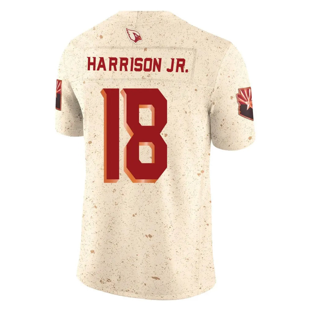 A.Cardinals #18 Marvin Harrison Jr. Player Cream Rivalries Collection Vapor Limited Home Game PETTCS Stitched Jerseys