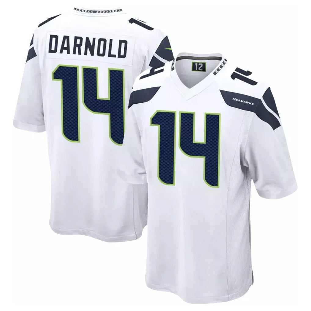 S.Seahawks #14 Sam Darnold Player White Home Game PETTCS Stitched Jerseys