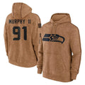 S.Seahawks #91 Byron Murphy II Player Brown Limited Salute to Service Pullover Hoodies Game PETTCS Stitched Jerseys