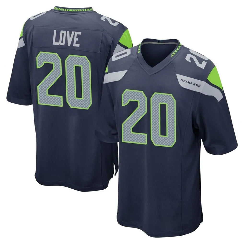S.Seahawks #20 Julian Love Player Navy Home Game PETTCS Stitched Jerseys