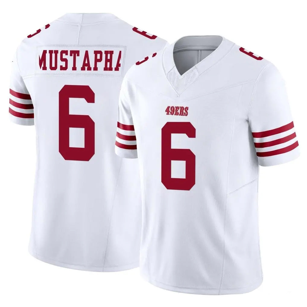 SF.49ers #6 Malik Mustapha Player White Limited Vapor F.U.S.E. Home Game PETTCS Stitched Jerseys