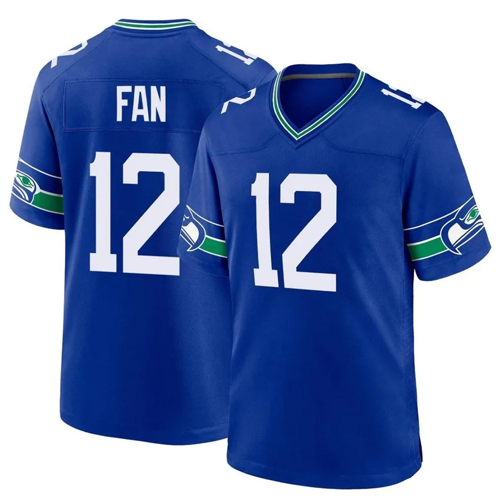 S.Seahawks #12 12th Fan Player Royal Throwback Home Game PETTCS Stitched Jerseys