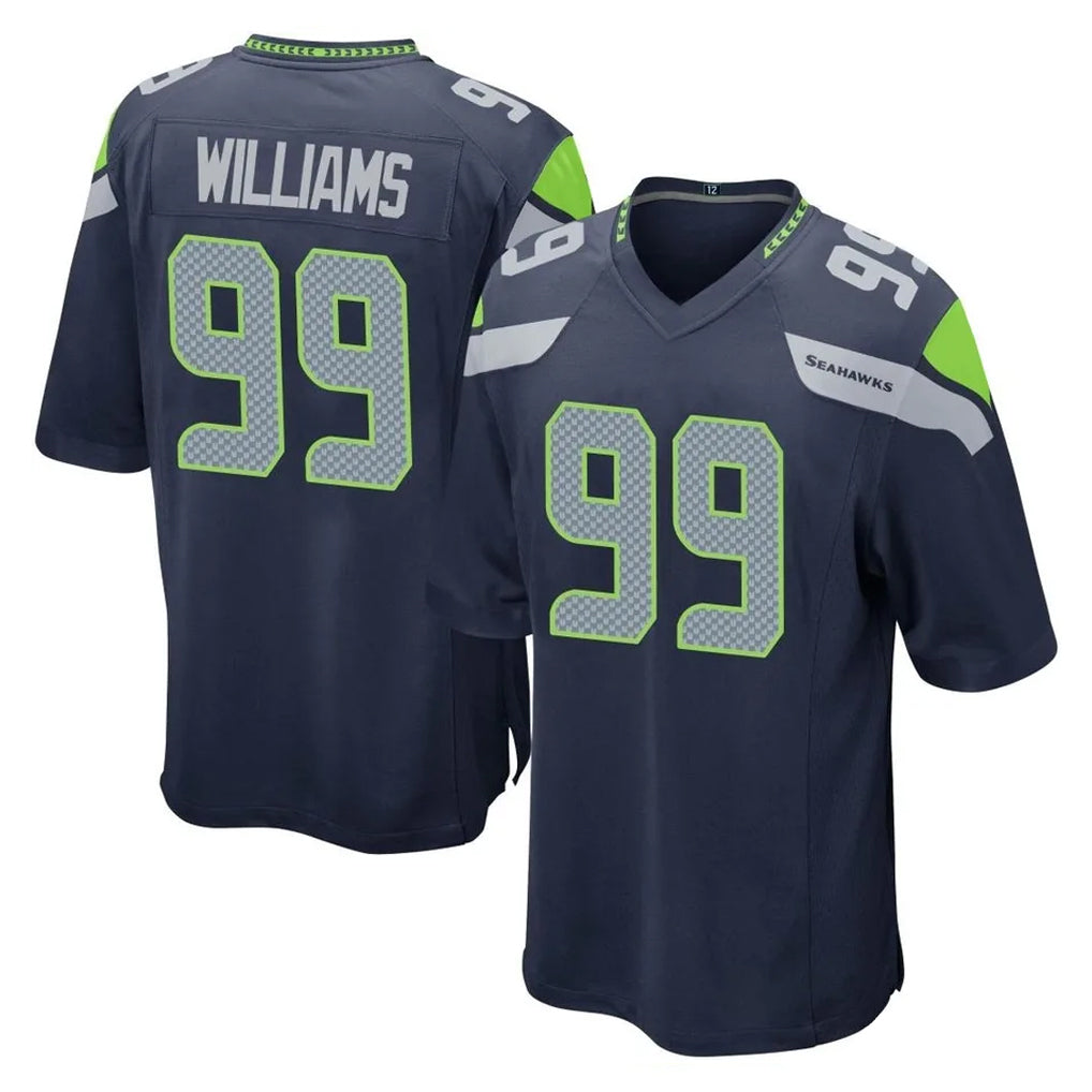 S.Seahawks #99 Leonard Williams Player Navy Home Game PETTCS Stitched Jerseys
