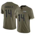 S.Seahawks #14 Sam Darnold Player Olive Limited Salute To Service Home Game PETTCS Stitched Jerseys