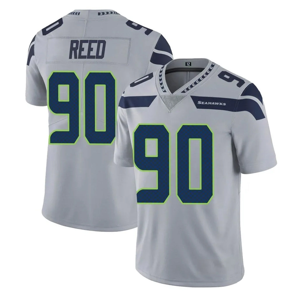 S.Seahawks #90 Jarran Reed Player Gray Limited Vapor Untouchable Home Game PETTCS Stitched Jerseys