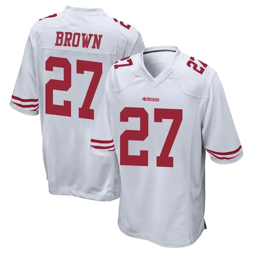 SF.49ers #27 Ji'Ayir Brown Player White Home Game PETTCS Stitched Jerseys