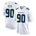 S.Seahawks #90 Jarran Reed Player White Tundra Fashion Home Game PETTCS Stitched Jerseys