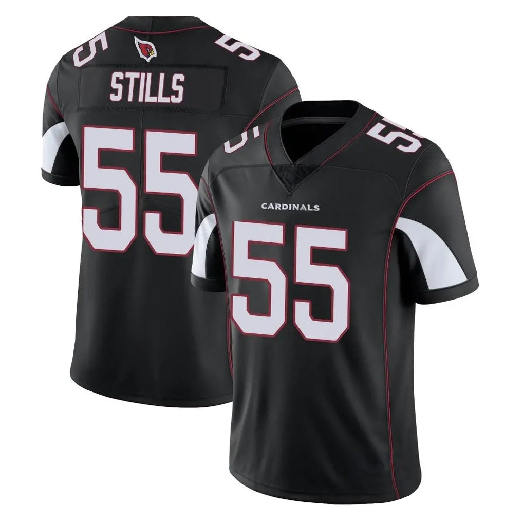 A.Cardinals #55 Dante Stills Player Black Vapor Limited Home Game PETTCS Stitched Jerseys