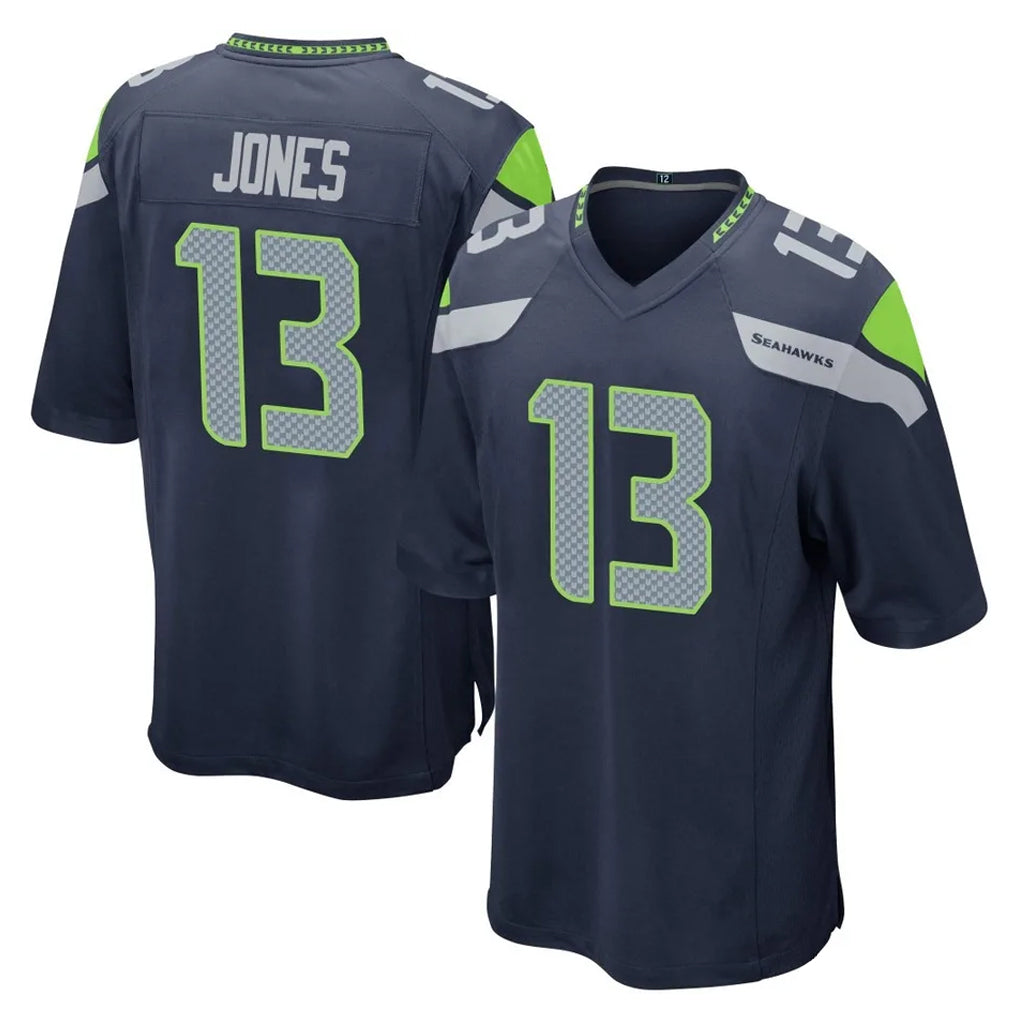 S.Seahawks #13 Ernest Jones IV Player Navy Home Game PETTCS Stitched Jerseys