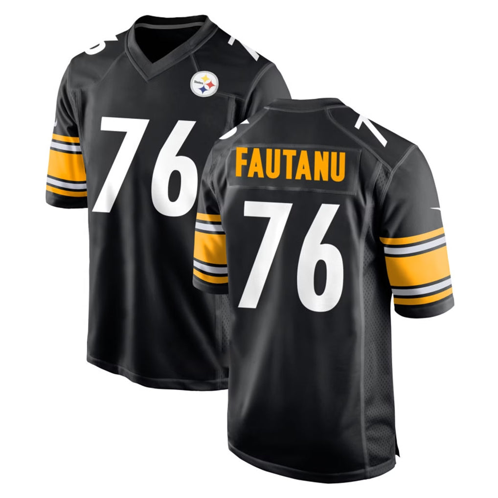 P.Steelers #76 Troy Fautanu Player Black Home Game PETTCS Stitched Jerseys
