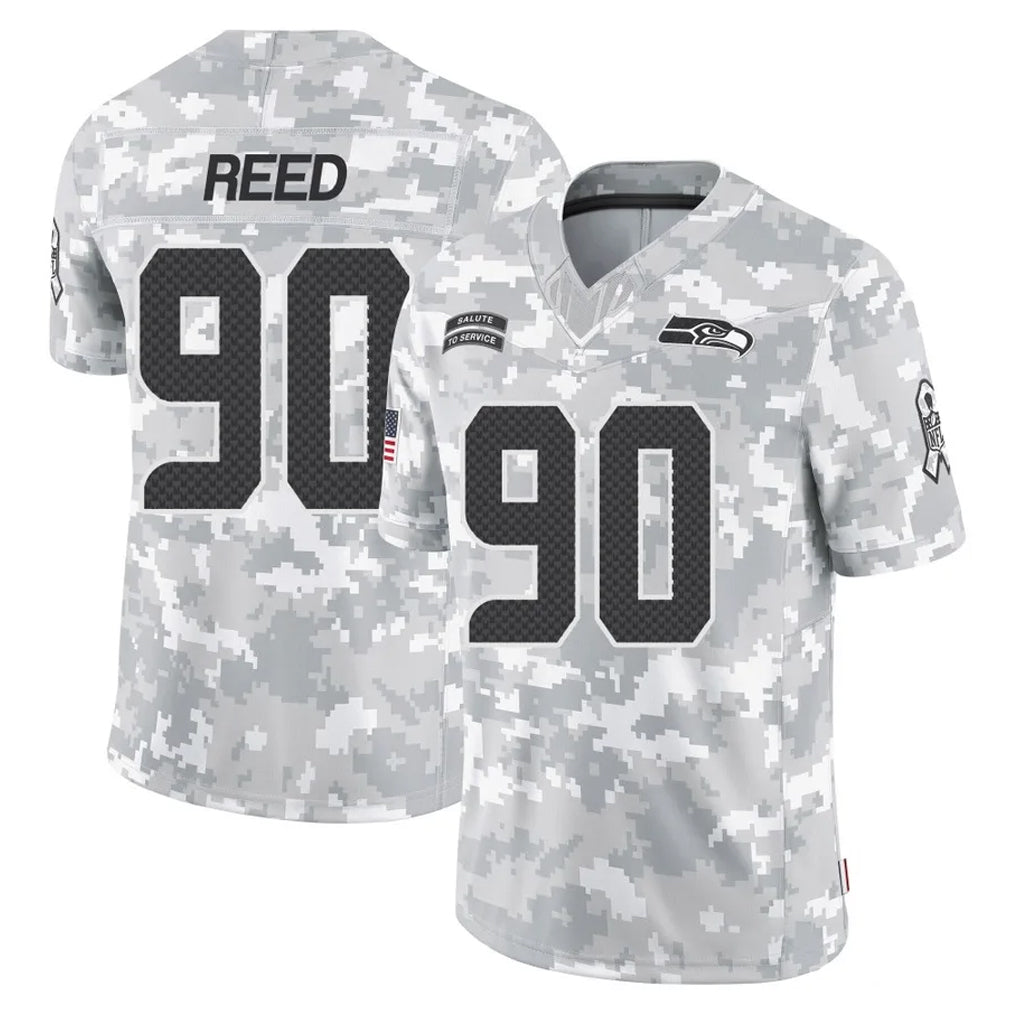S.Seahawks #90 Jarran Reed Player Arctic Camo Limited Salute To Service Home Game PETTCS Stitched Jerseys