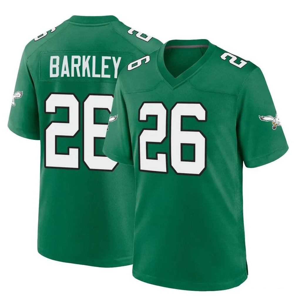 P.Eagles #26 Saquon Barkley Player Green Kelly Alternate Home Game PETTCS Stitched Jerseys