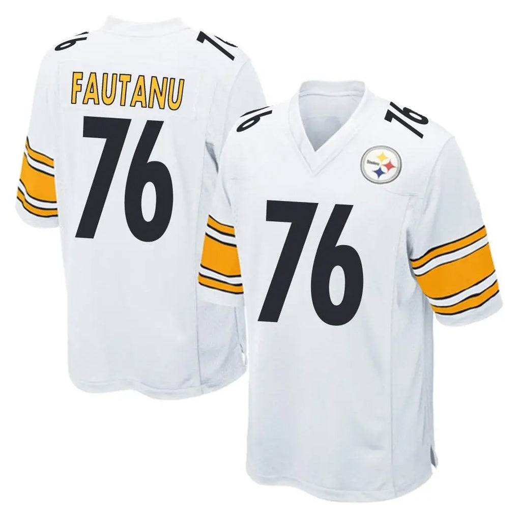 P.Steelers #76 Troy Fautanu Player White Home Game PETTCS Stitched Jerseys