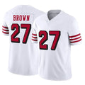 SF.49ers #27 Ji'Ayir Brown Player White Limited Alternate Vapor F.U.S.E. Home Game PETTCS Stitched Jerseys