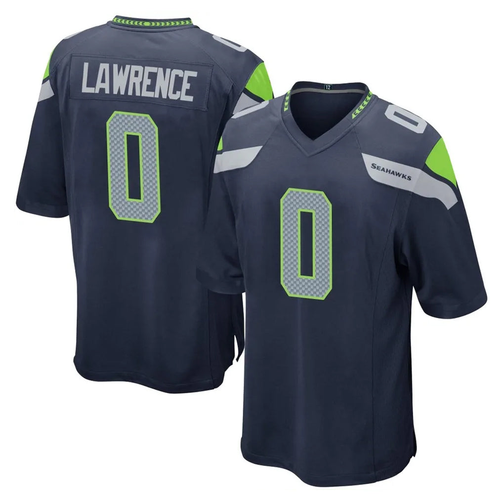 S.Seahawks #0 DeMarcus Lawrence Player Navy Home Game PETTCS Stitched Jerseys