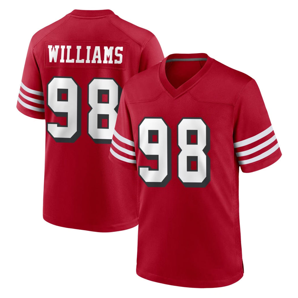 SF.49ers #98 Mykel Williams Player Red Limited Alternate Home Game PETTCS Stitched Jerseys