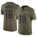 S.Seahawks #18 Elijah Arroyo Player Olive Limited Salute To Service Home Game PETTCS Stitched Jerseys