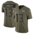 S.Seahawks #13 Ernest Jones IV Player Olive 2025 Salute To Service Limited Home Game PETTCS Stitched Jerseys