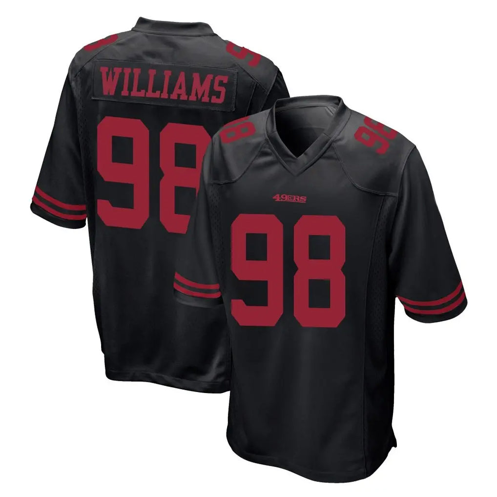 SF.49ers #98 Mykel Williams Player Black Alternate Home Game PETTCS Stitched Jerseys