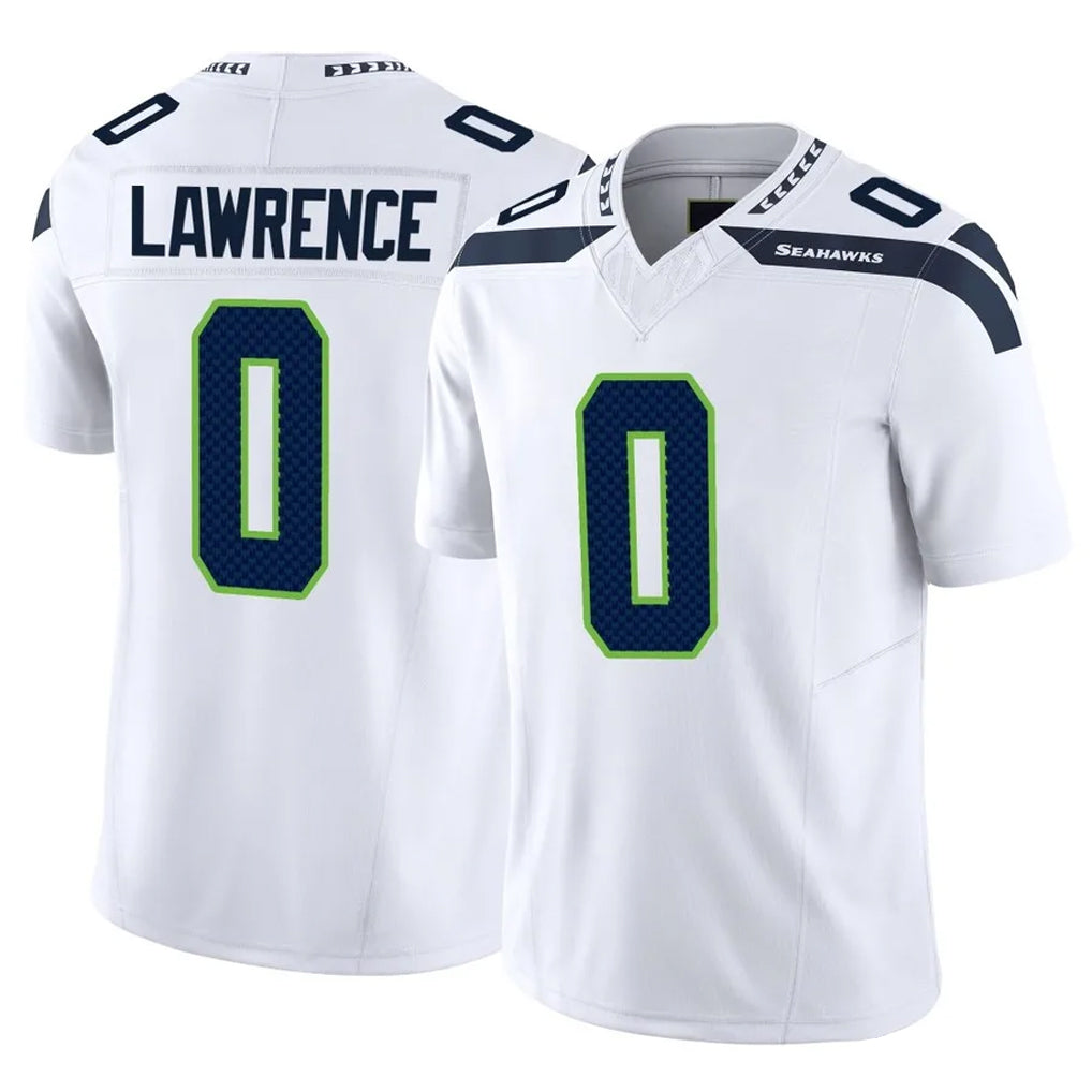 S.Seahawks #0 DeMarcus Lawrence Player White Limited Vapor F.U.S.E. Home Game PETTCS Stitched Jerseys