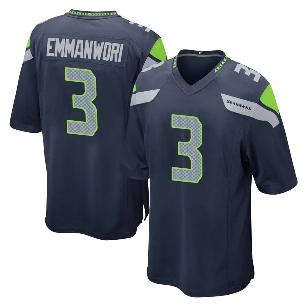 S.Seahawks #3 Nick Emmanwori Player Navy Home Game PETTCS Stitched Jerseys