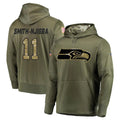 S.Seahawks #13 Ernest Jones IV Player Olive Salute to Service Pullover Hoodie Home Game PETTCS Stitched Jerseys