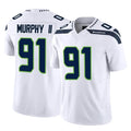S.Seahawks #91 Byron Murphy II Player White Limited Vapor F.U.S.E. Home Game PETTCS Stitched Jerseys