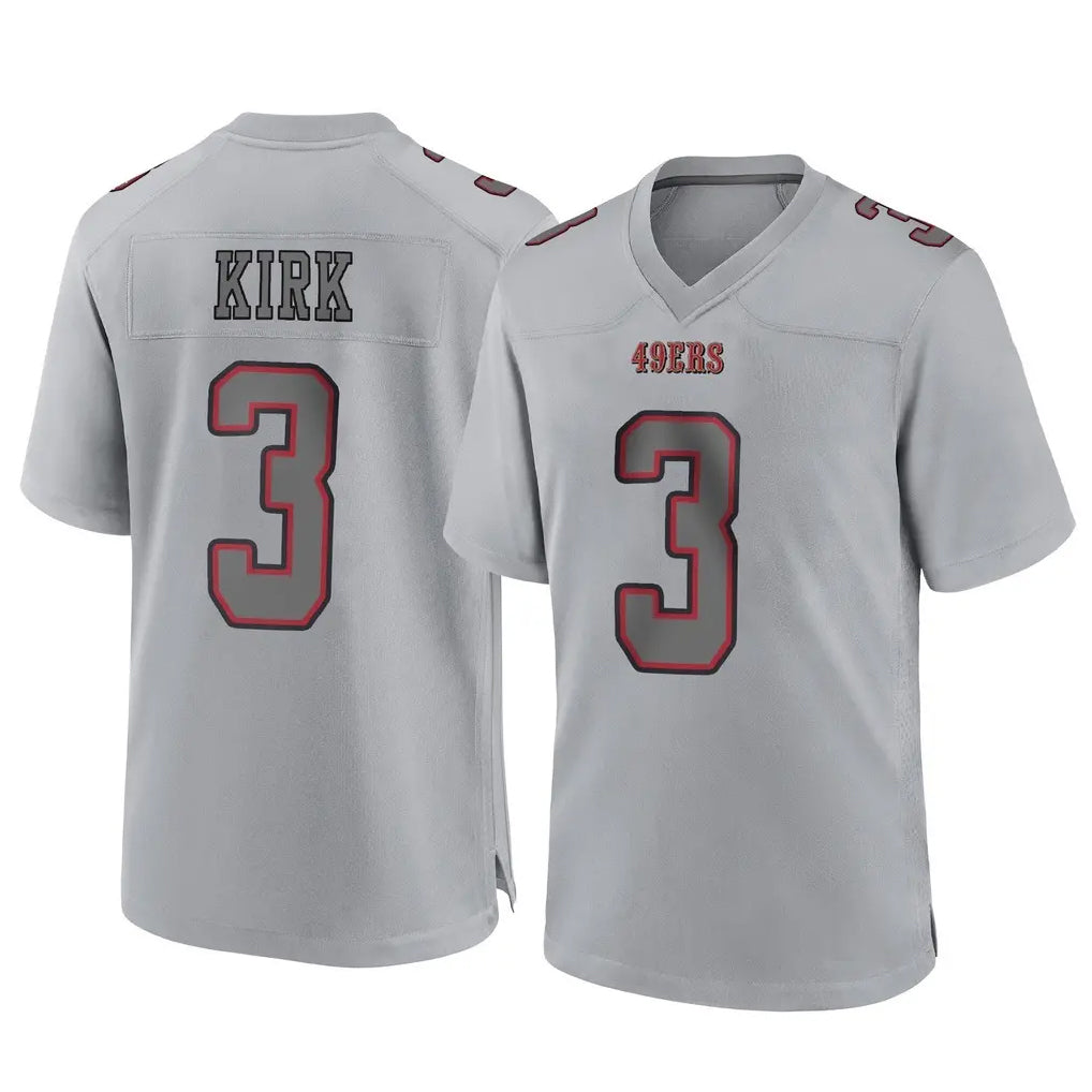 SF.49ers #3 Christian Kirk Player Gray Atmosphere Fashion Home Game PETTCS Stitched Jerseys