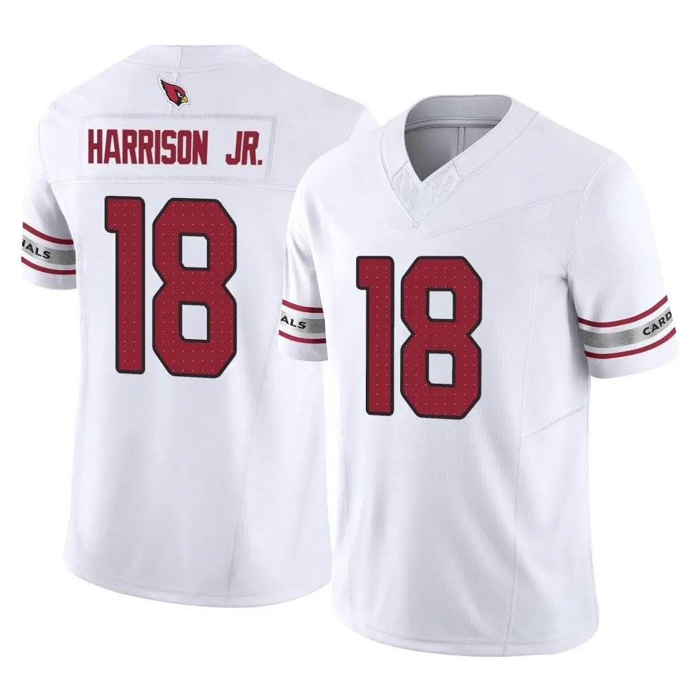 A.Cardinals #18 Marvin Harrison Jr. Player White Vapor F.U.S.E. Limited Home Game PETTCS Stitched Jerseys
