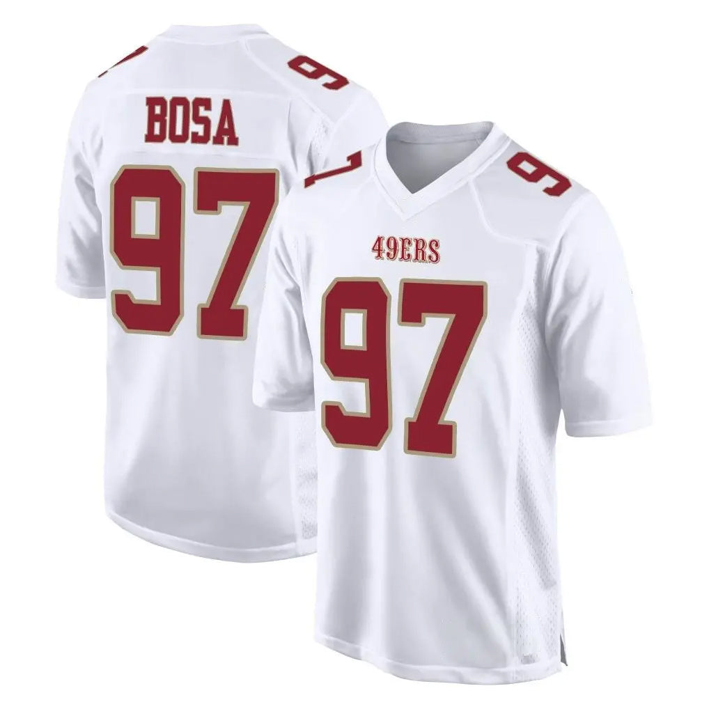 SF.49ers #97 Nick Bosa Player White Fashion Home Game PETTCS Stitched Jerseys