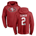 SF.49ers #2 Deommodore Lenoir Player Red LOGO Pullover Hoodies Home Game PETTCS Stitched Jerseys