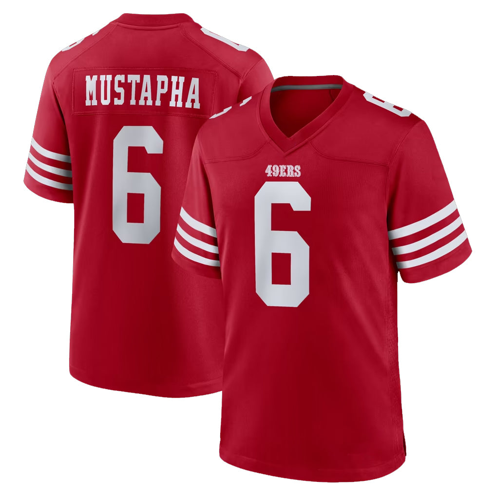 SF.49ers #6 Malik Mustapha Player Red Game Home PETTCS Stitched Jerseys