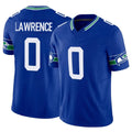 S.Seahawks #0 DeMarcus Lawrence Player Royal Limited Throwback Vapor F.U.S.E. Home Game PETTCS Stitched Jerseys