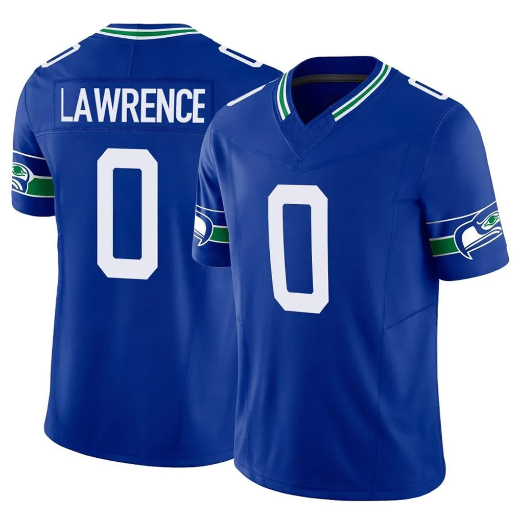 S.Seahawks #0 DeMarcus Lawrence Player Royal Limited Throwback Vapor F.U.S.E. Home Game PETTCS Stitched Jerseys