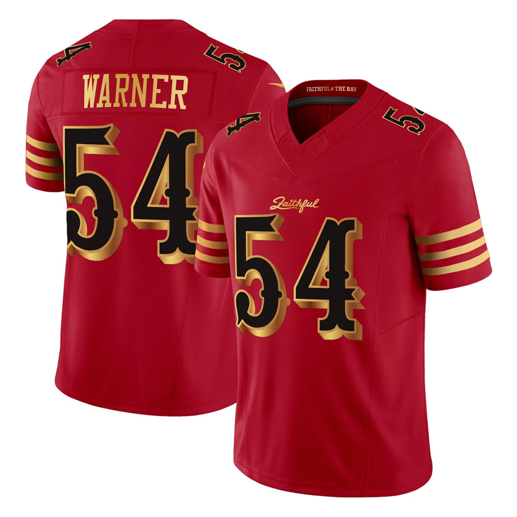 SF.49ers #54 Fred Warner Player Red Rivalries Vapor Limited Home Game PETTCS Stitched Jerseys